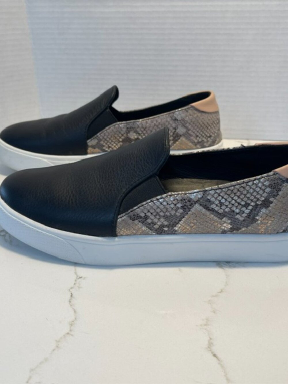 Black/Snake-skin print Cole Haan GrandPro Spectator Slip-on Sneaker. Size 8B